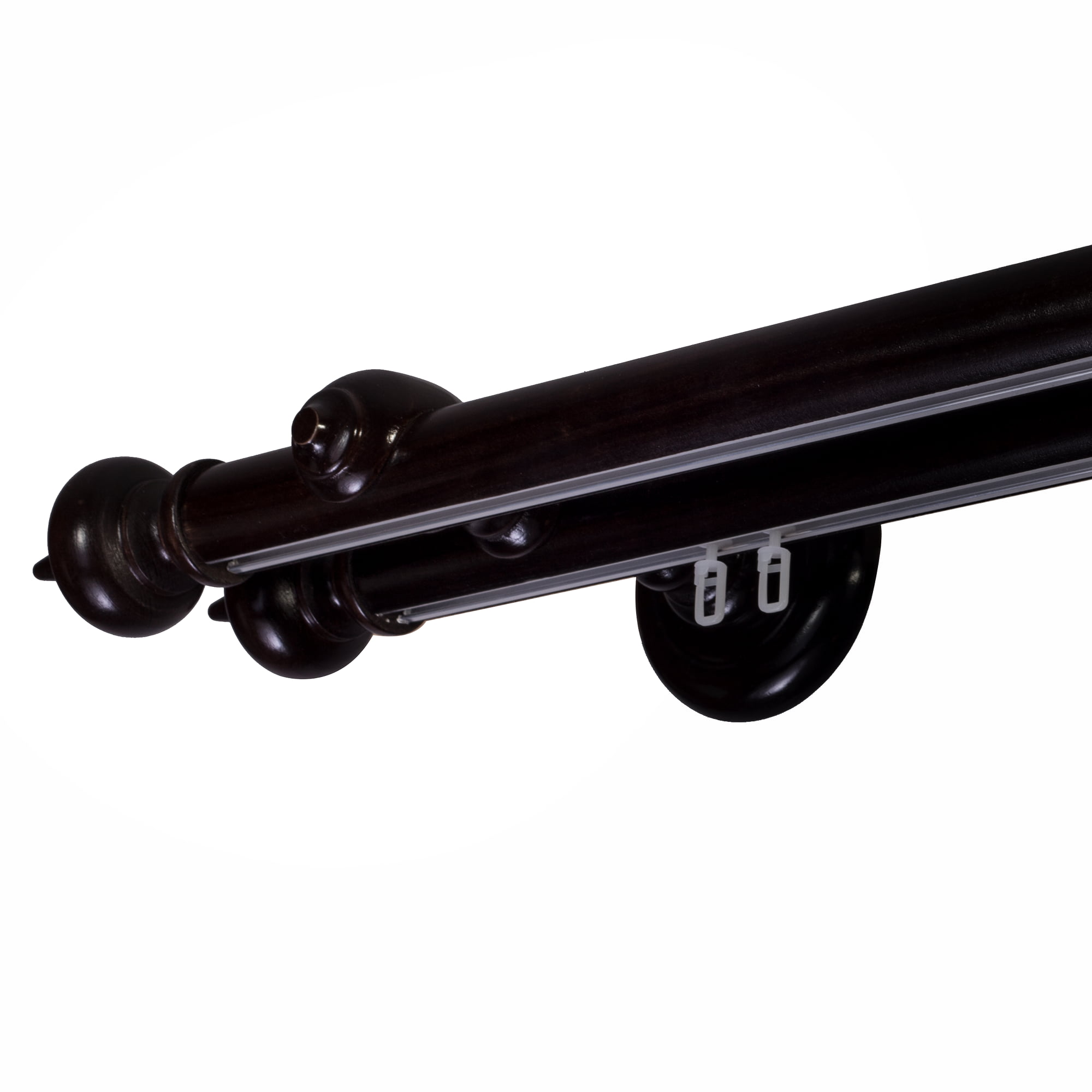 Galerie lemn perdea  Globo Double 35mm cu aluminiu Negru